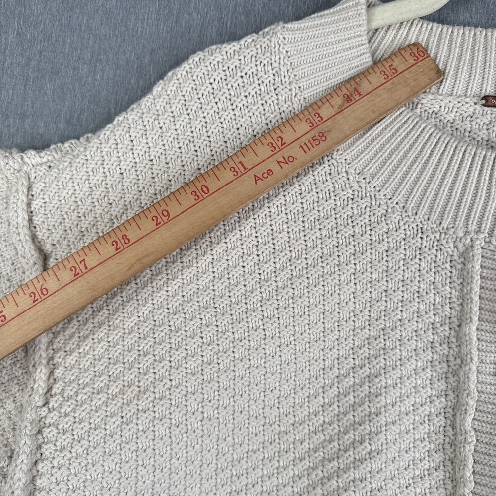 Free People Lila Cardi Cropped Chunky Knit Button Cardigan Beige Medium Preppy - Picture 4 of 7